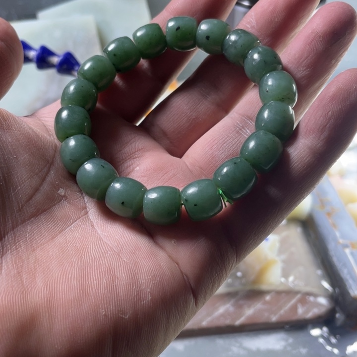 未镶嵌和田玉手链碧玉猕猴啼卡12直切