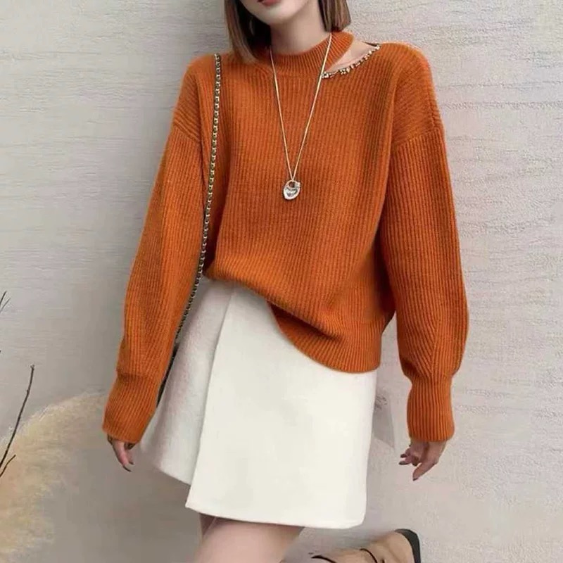 [ W i F i ]56073冬季女士针织衫慵懒百搭网红(衣长60）