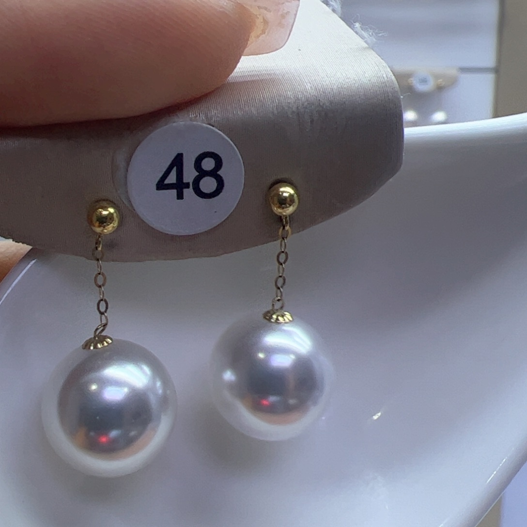淡水珍珠耳饰18K金镶嵌