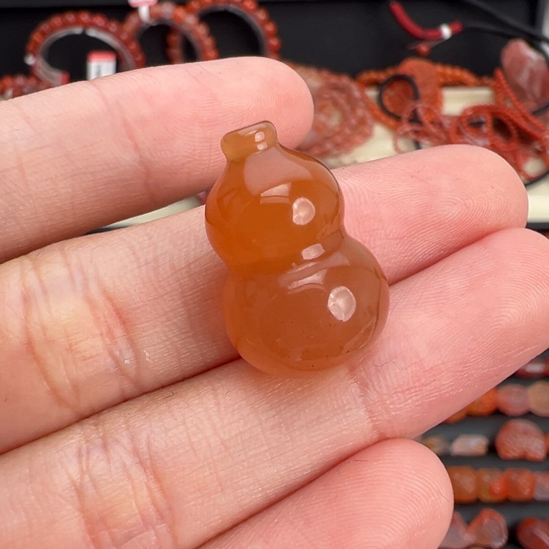 南红玛瑙未镶嵌颈饰冰橘胖葫芦