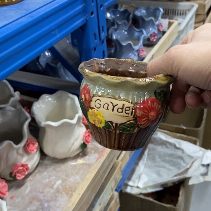 陶瓷花盆单场满9.9发9.5*8