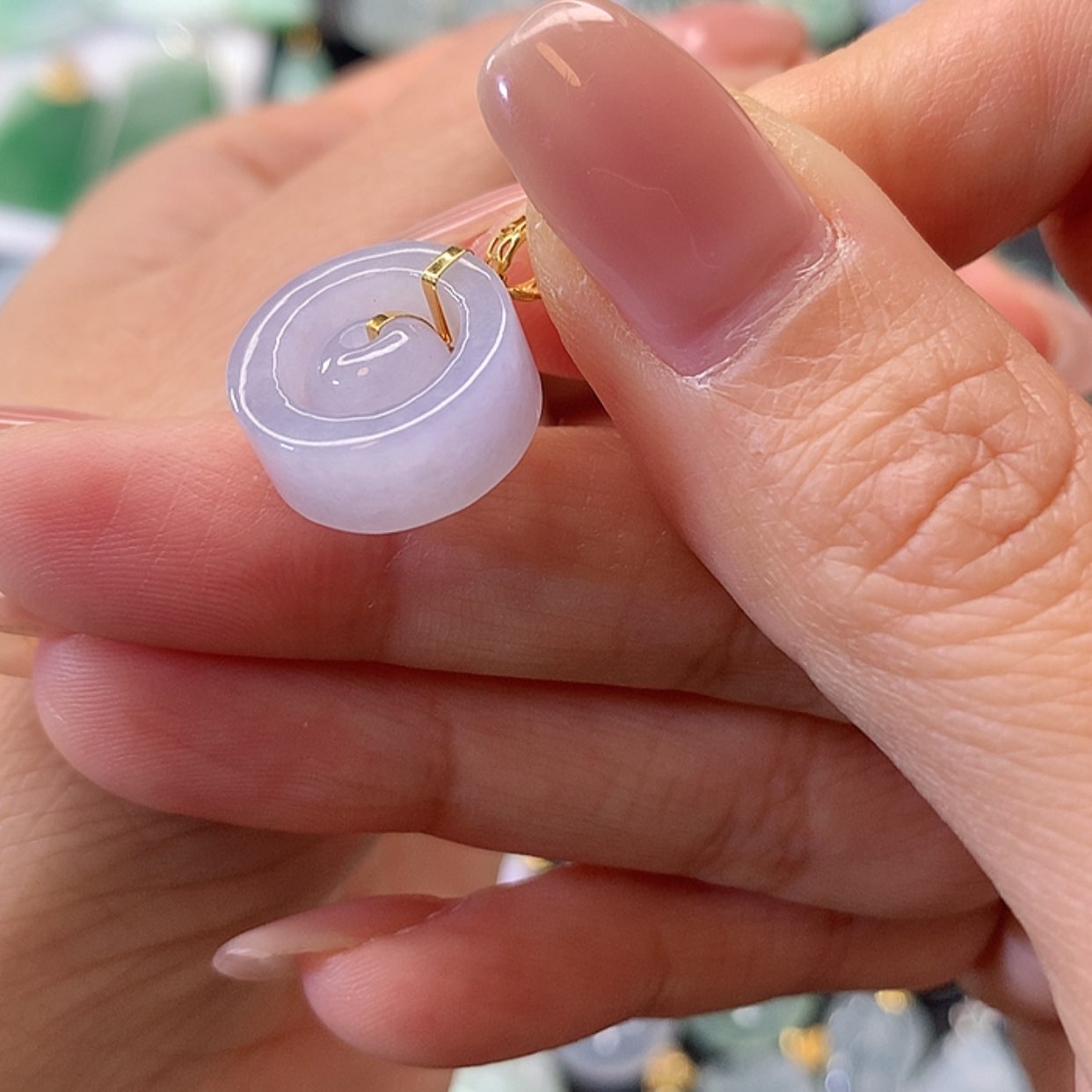 【闪购商品】翡翠吊坠(不含链)18K金镶嵌