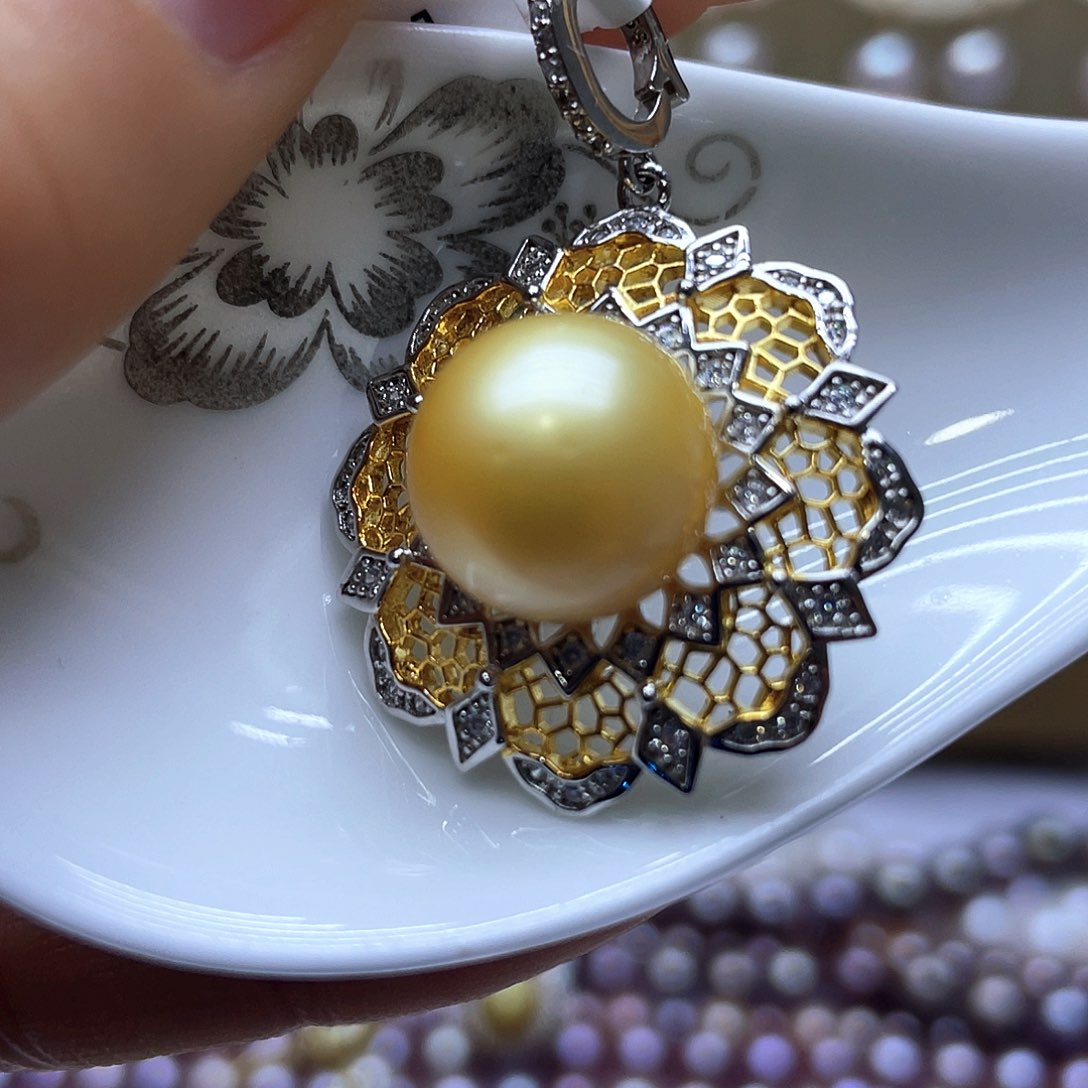 海水珍珠颈饰银S925镶嵌