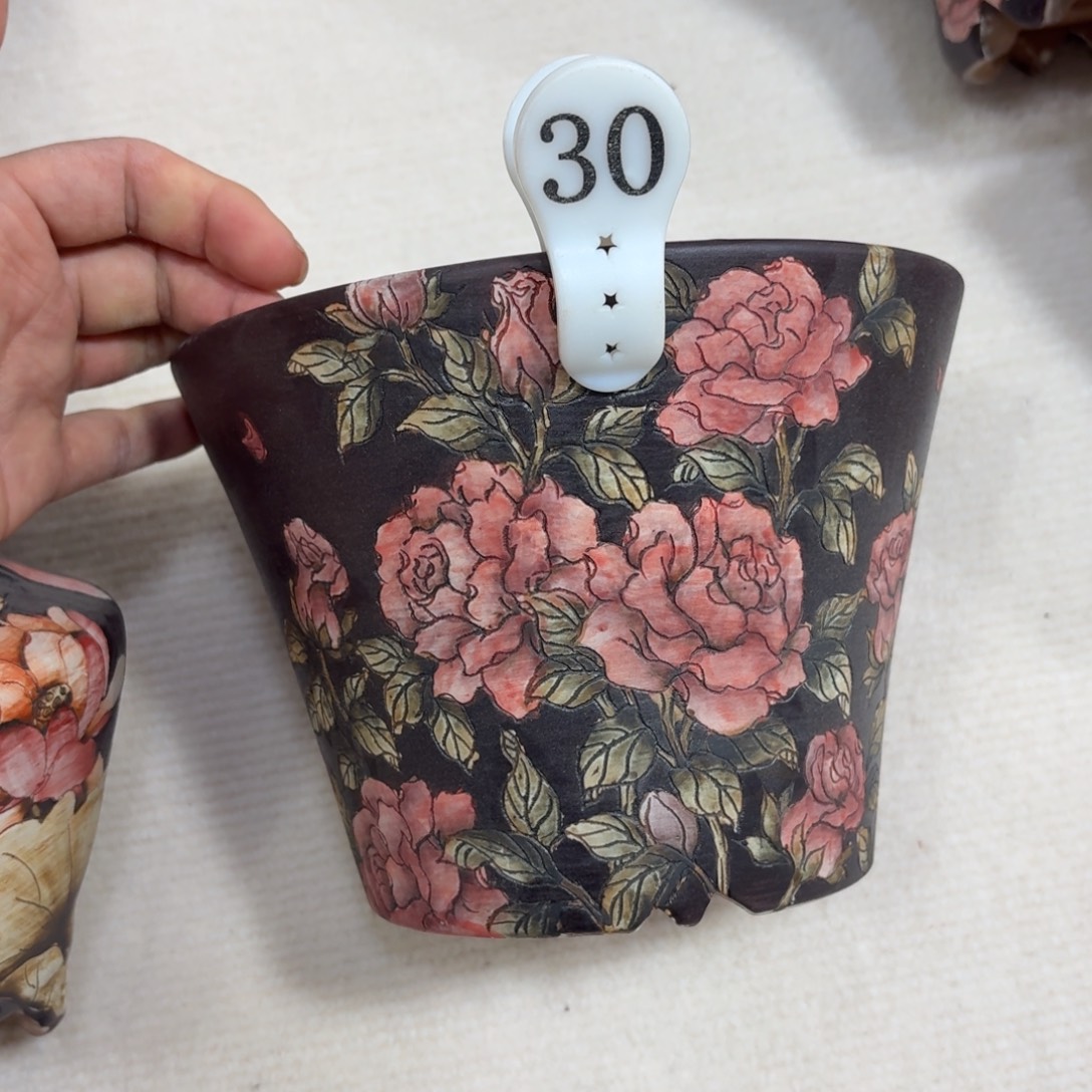 郭***馍紫砂花盆陶瓷多肉花盆瑕疵