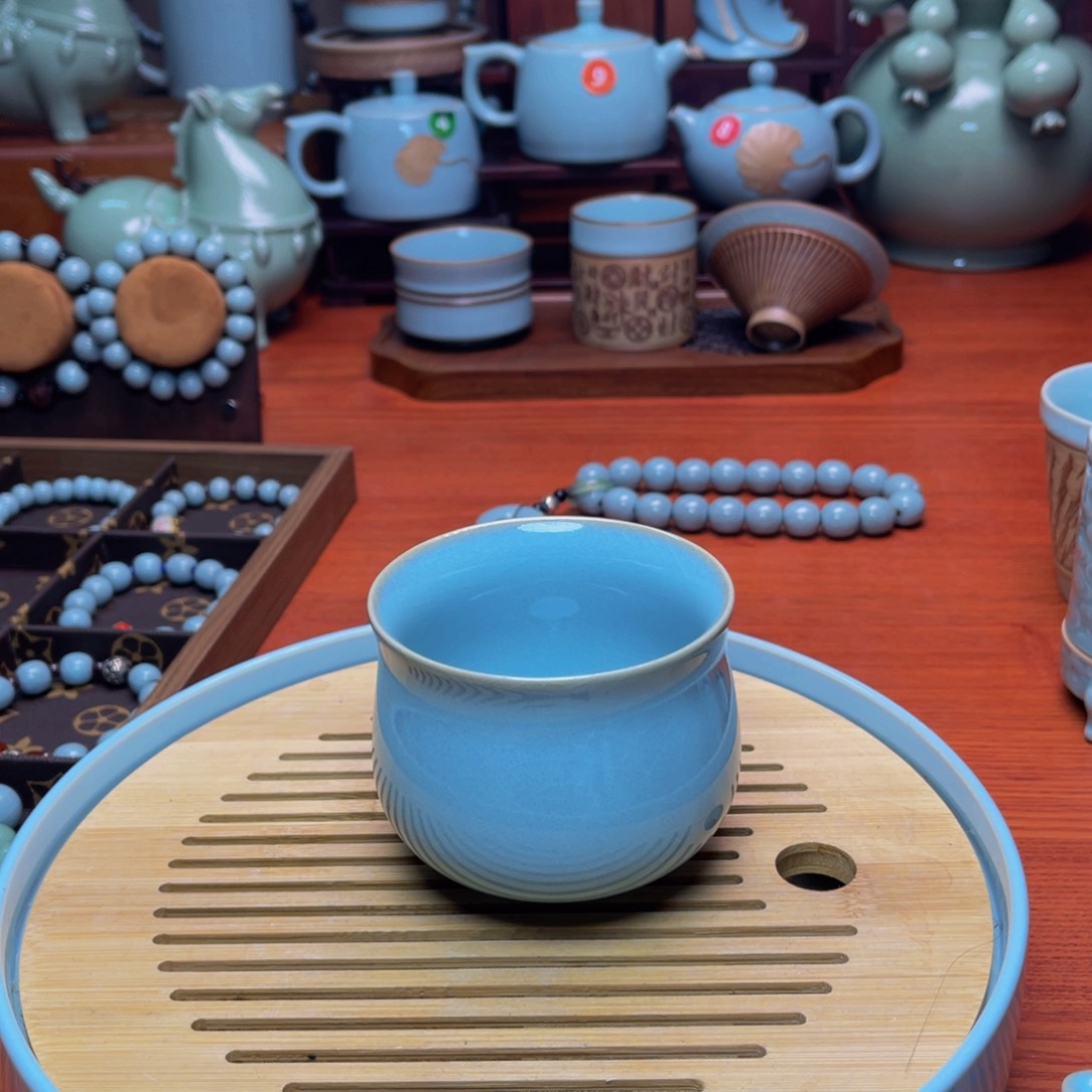 【闪购商品】摆件陶汝州单壶，壶，杯，原产地，珠