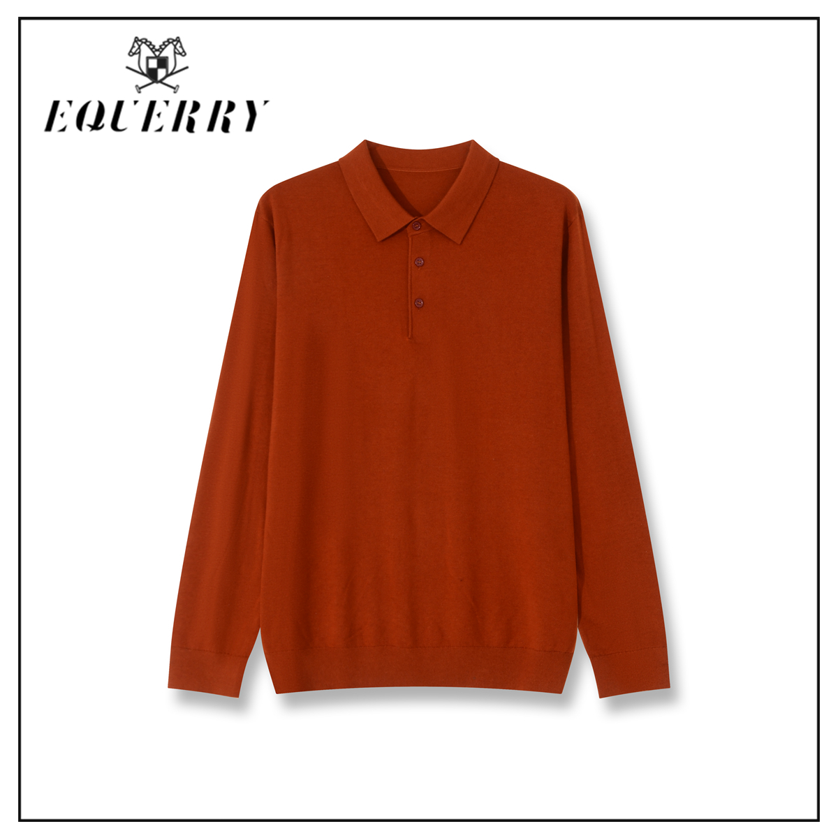 【康sir专属】EQ男装绵羊毛桑蚕丝混纺净版翻领毛衣-M408