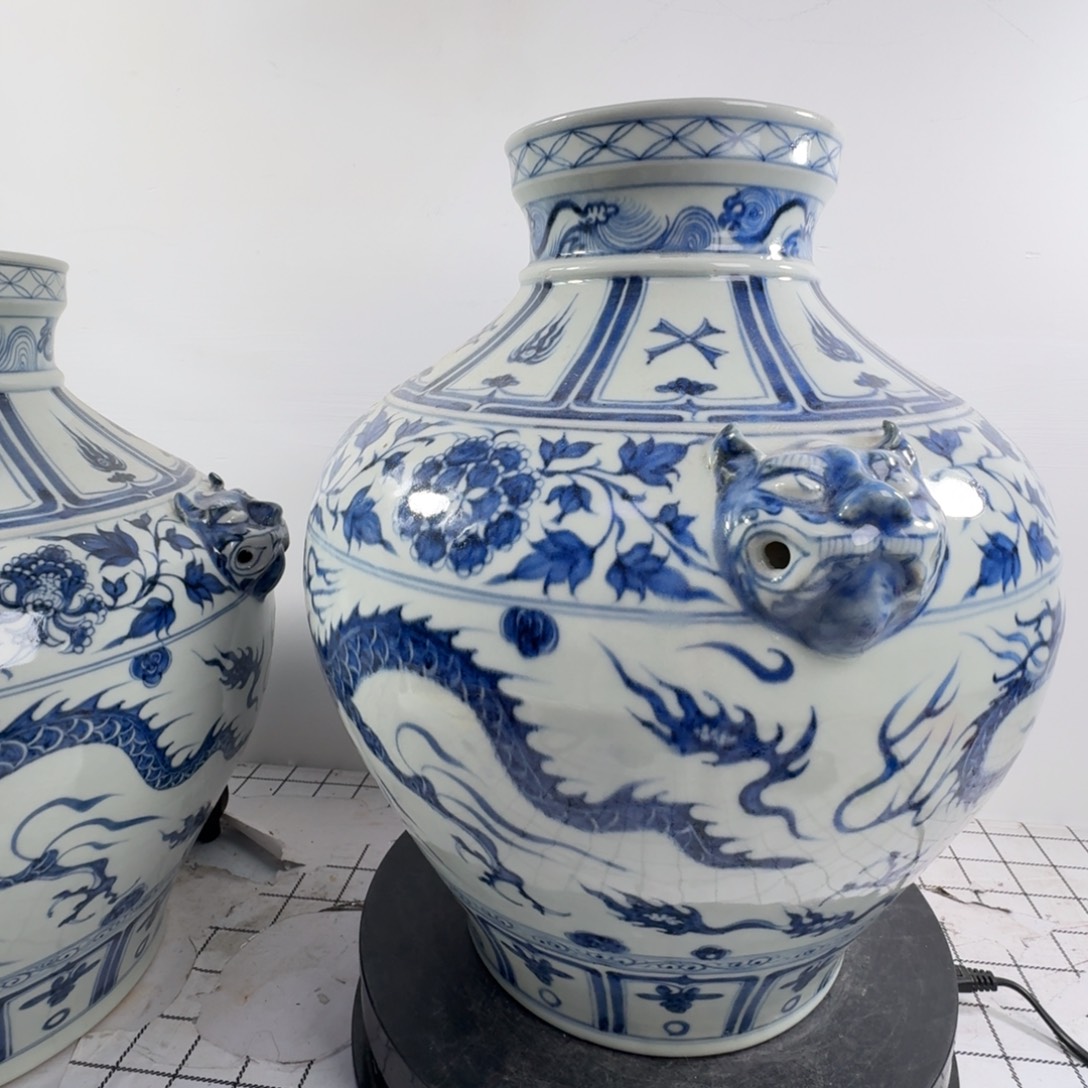 波***罐青花龙纹陶瓷罐