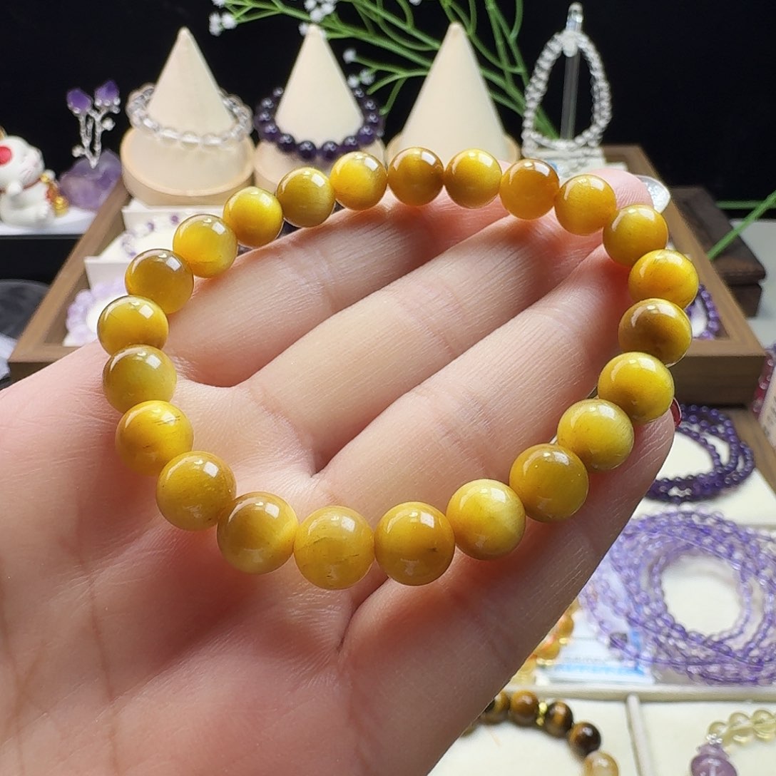 水晶手链未镶嵌金虎眼8mm