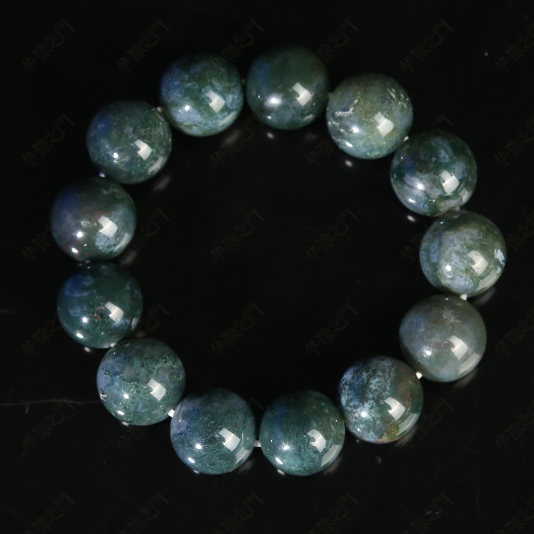 二十世纪水草玛瑙圆珠手串【华豫之门】ABS251125009