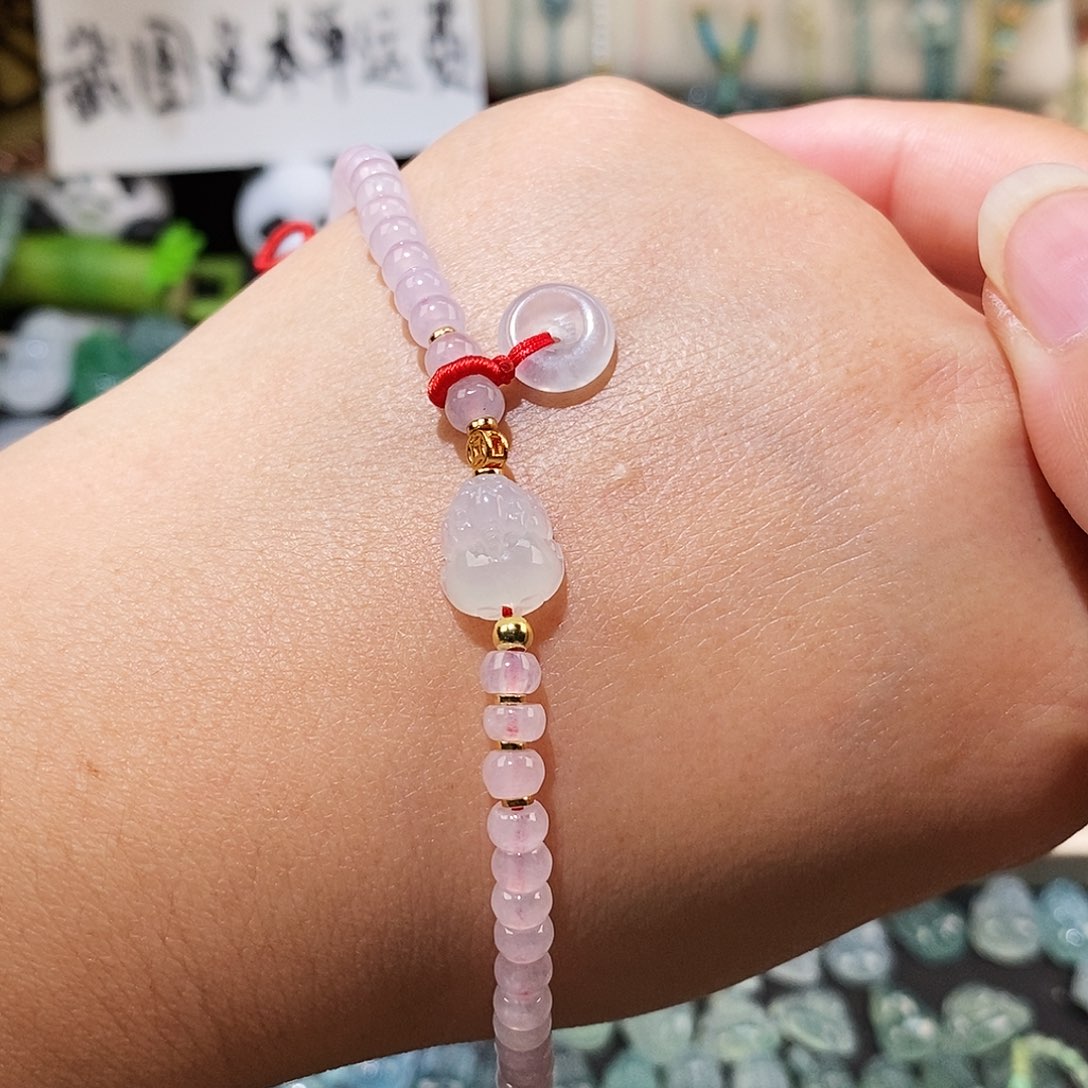 翡翠未镶嵌颈饰貔貅平安扣花花手链16