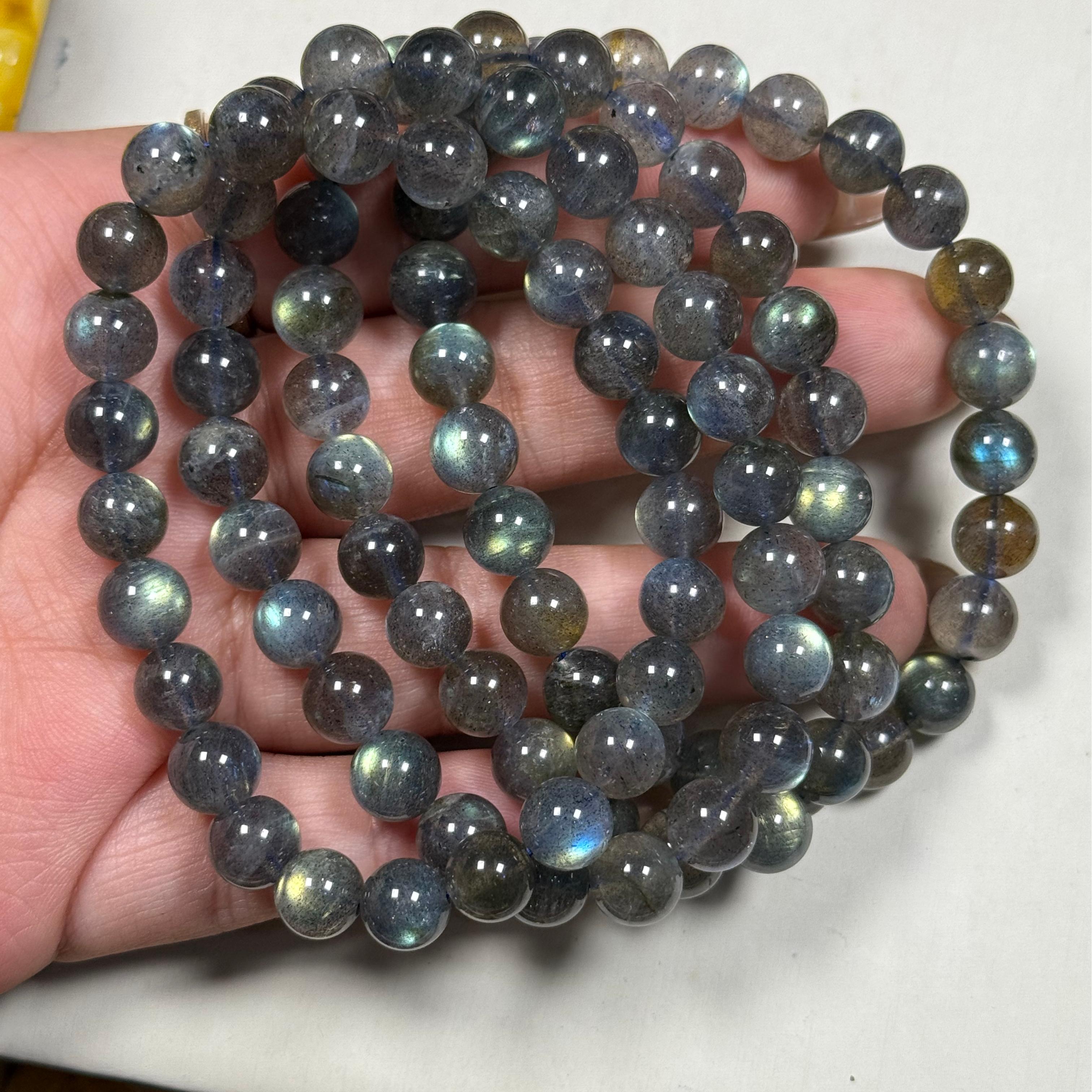 A梦珠宝-黑体灰月光8-10mm成品手串diy