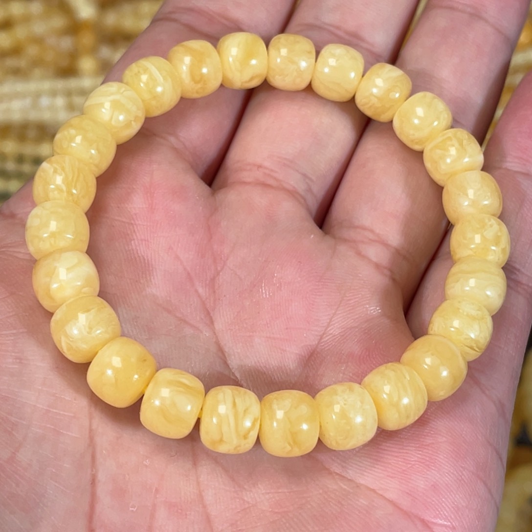 蜜蜡裸石未镶嵌蜜蜡佛珠8.5mm