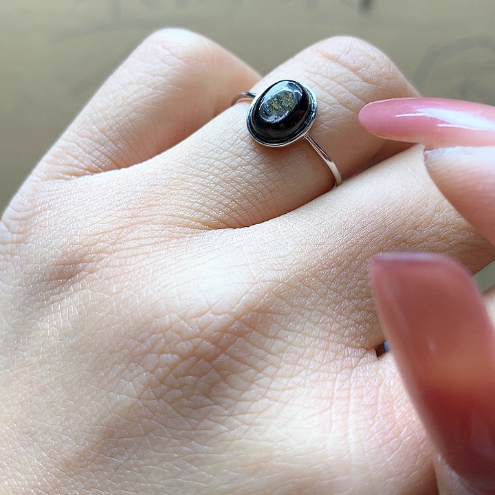 水晶水晶戒指银S925镶嵌