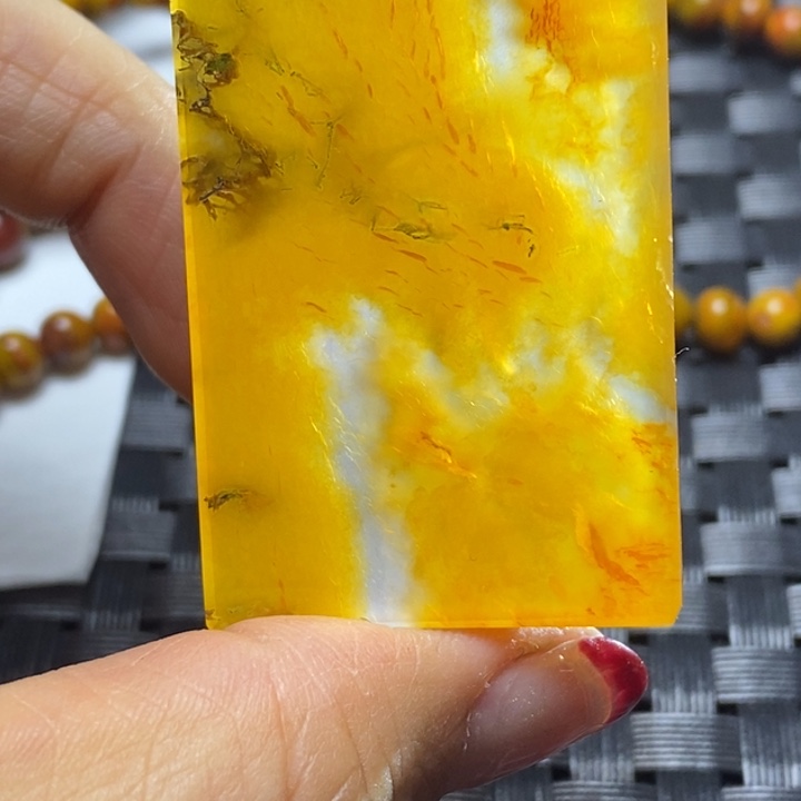 玛瑙/玉髓颈饰足银镀金镶嵌曹*