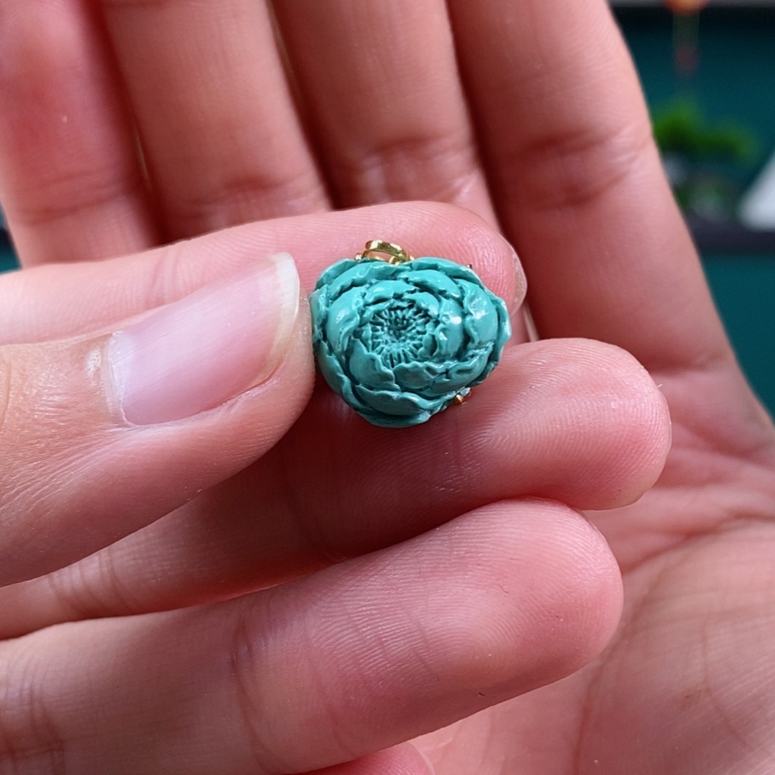 绿松石珠宝奇石18K金镶嵌