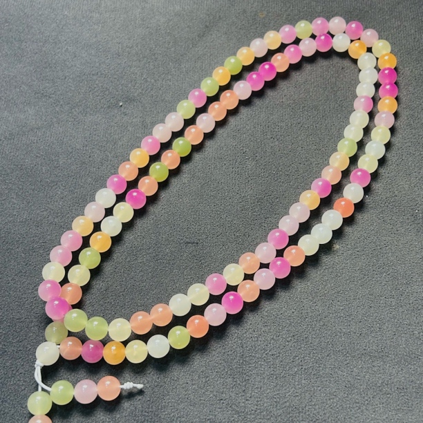 合金项链 七彩海芸母108佛珠合金项链