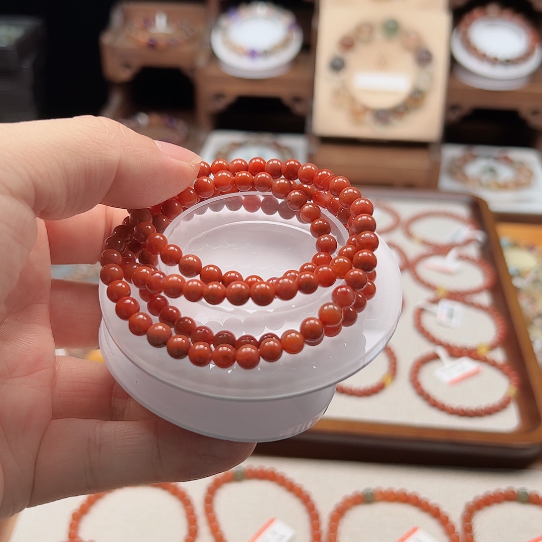 菜***菜南红玛瑙未镶嵌手链