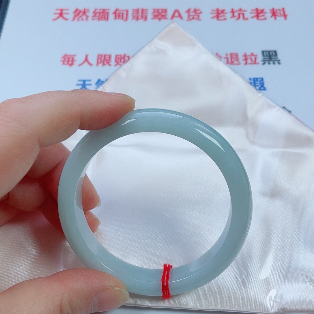 翡翠未镶嵌手镯天然翡翠手镯58.5