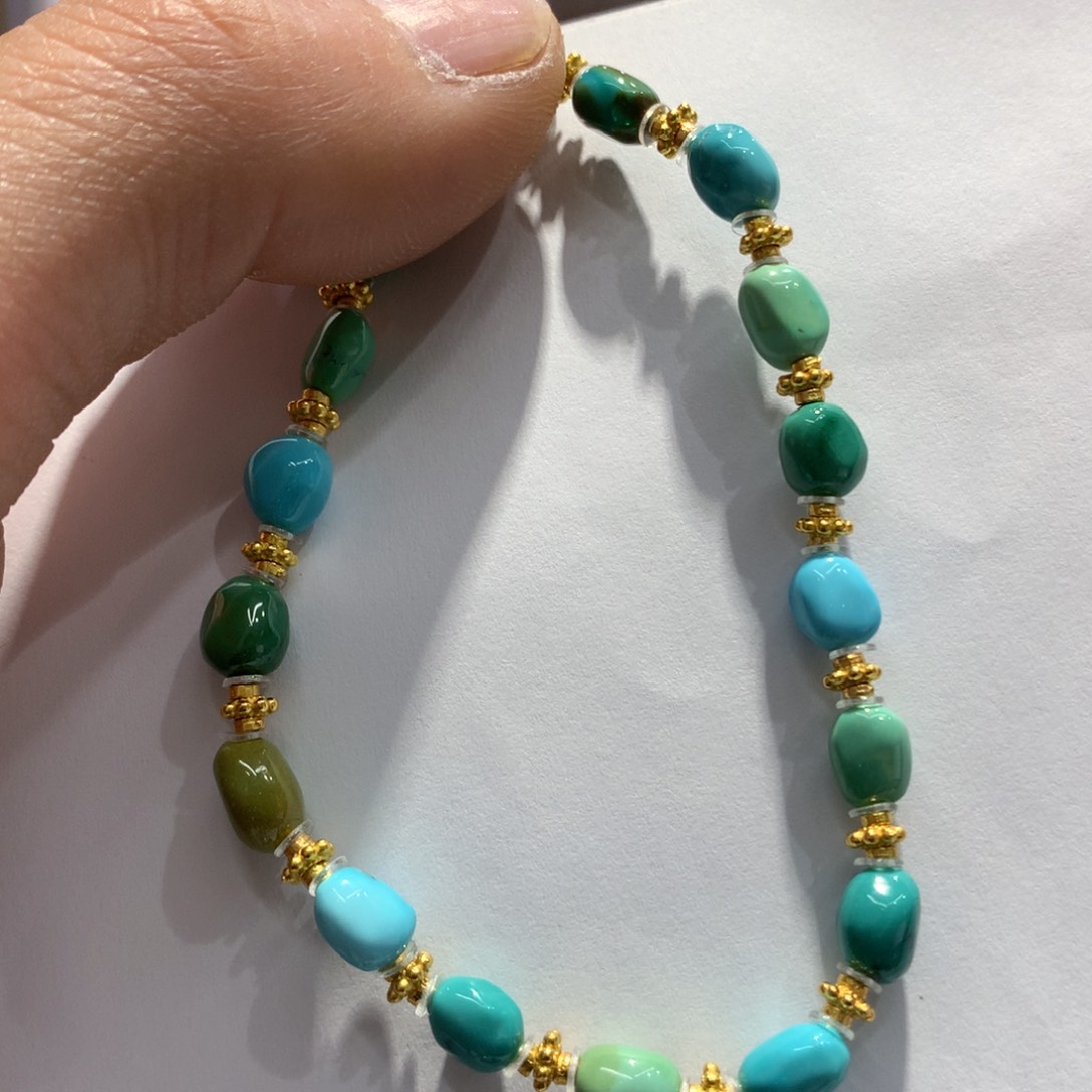 绿松石单圈银S925镶嵌