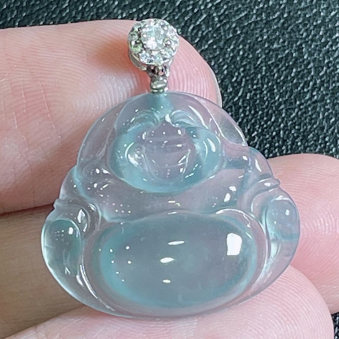 天然A货翡翠蓝冰佛公吊坠019902（多样性发货)