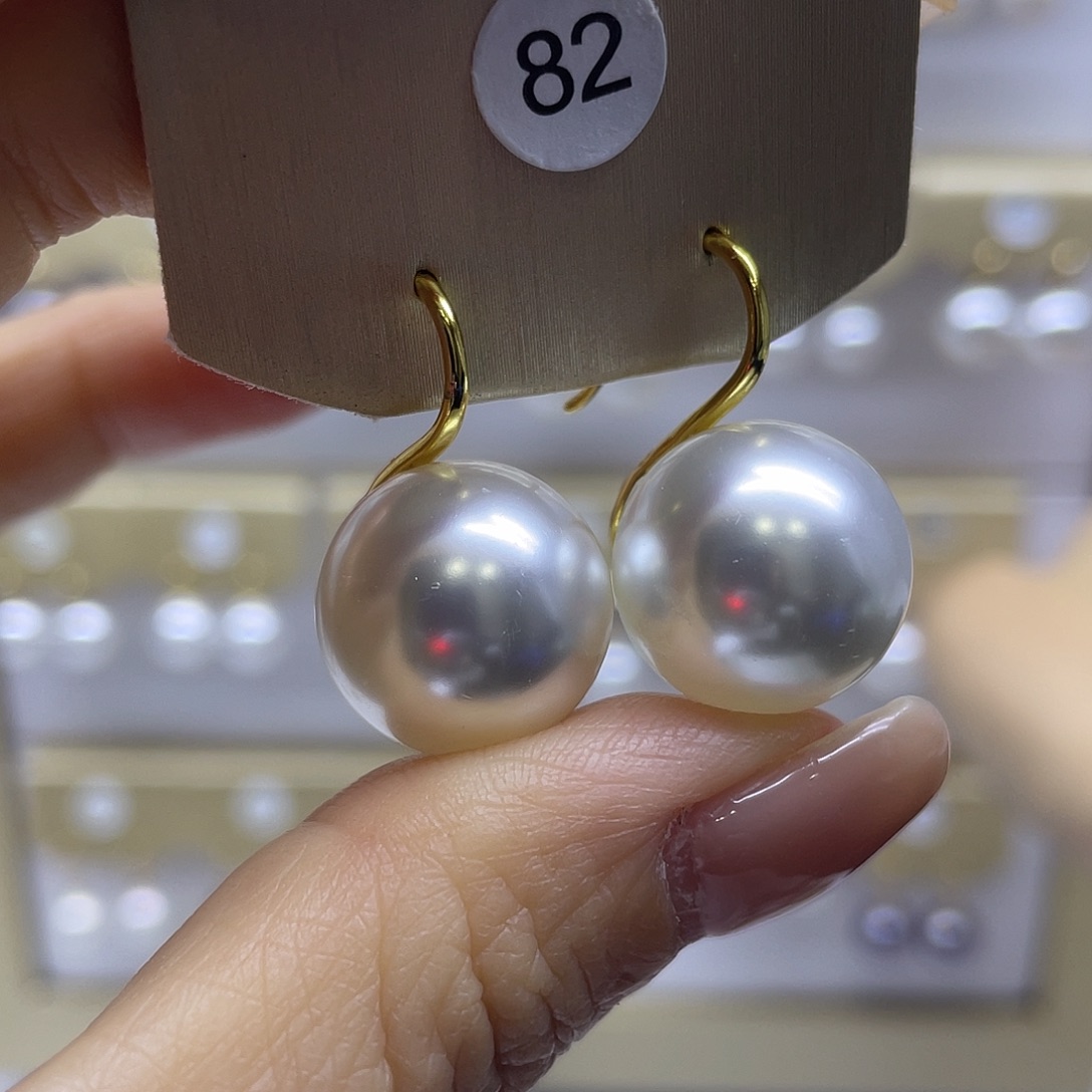 银S925镶嵌淡水珍珠耳饰
