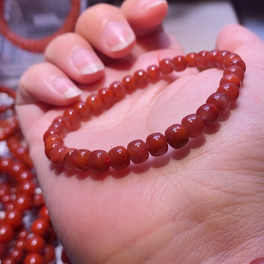 南红玛瑙未镶嵌手串卡6
