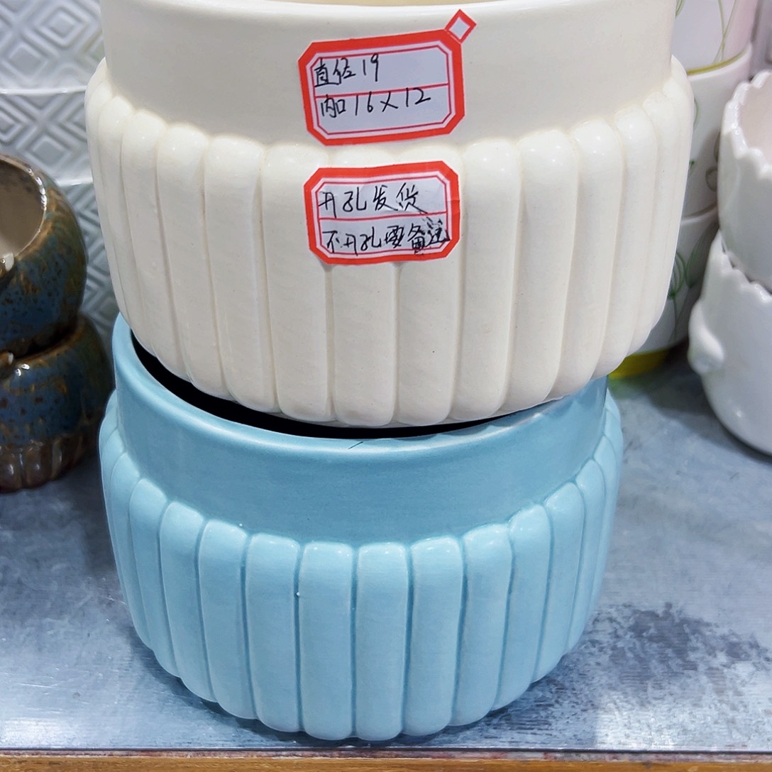 有孔外贸尾单陶瓷花盆凑单10米包邮