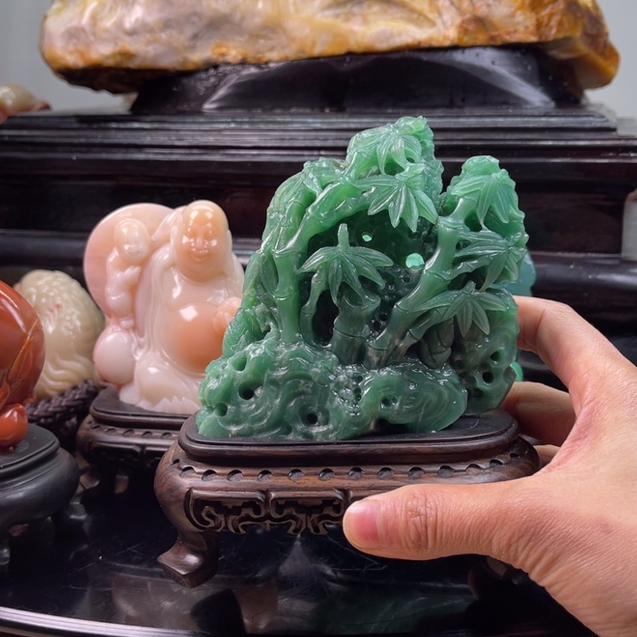 四川石节节高升摆件