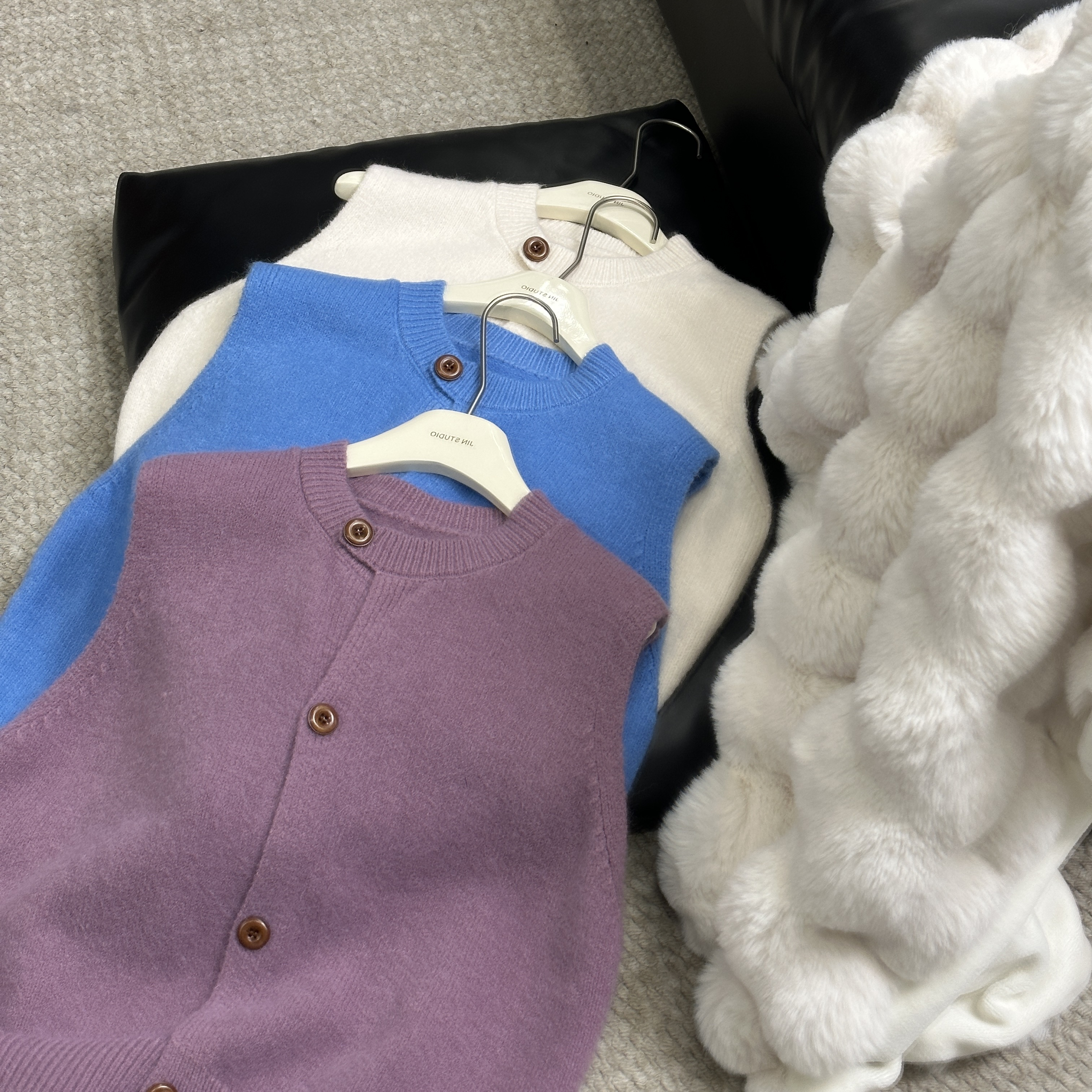【锦衣鹊羽】812圆领叠穿韩系森女系马甲针织