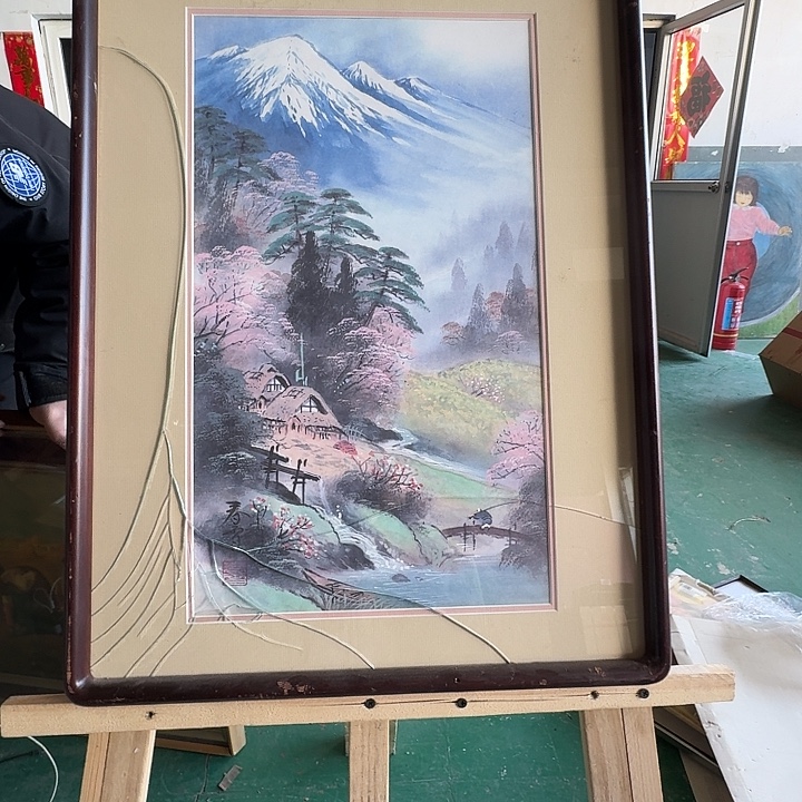 听***房中古回流带框画不包运损拍下