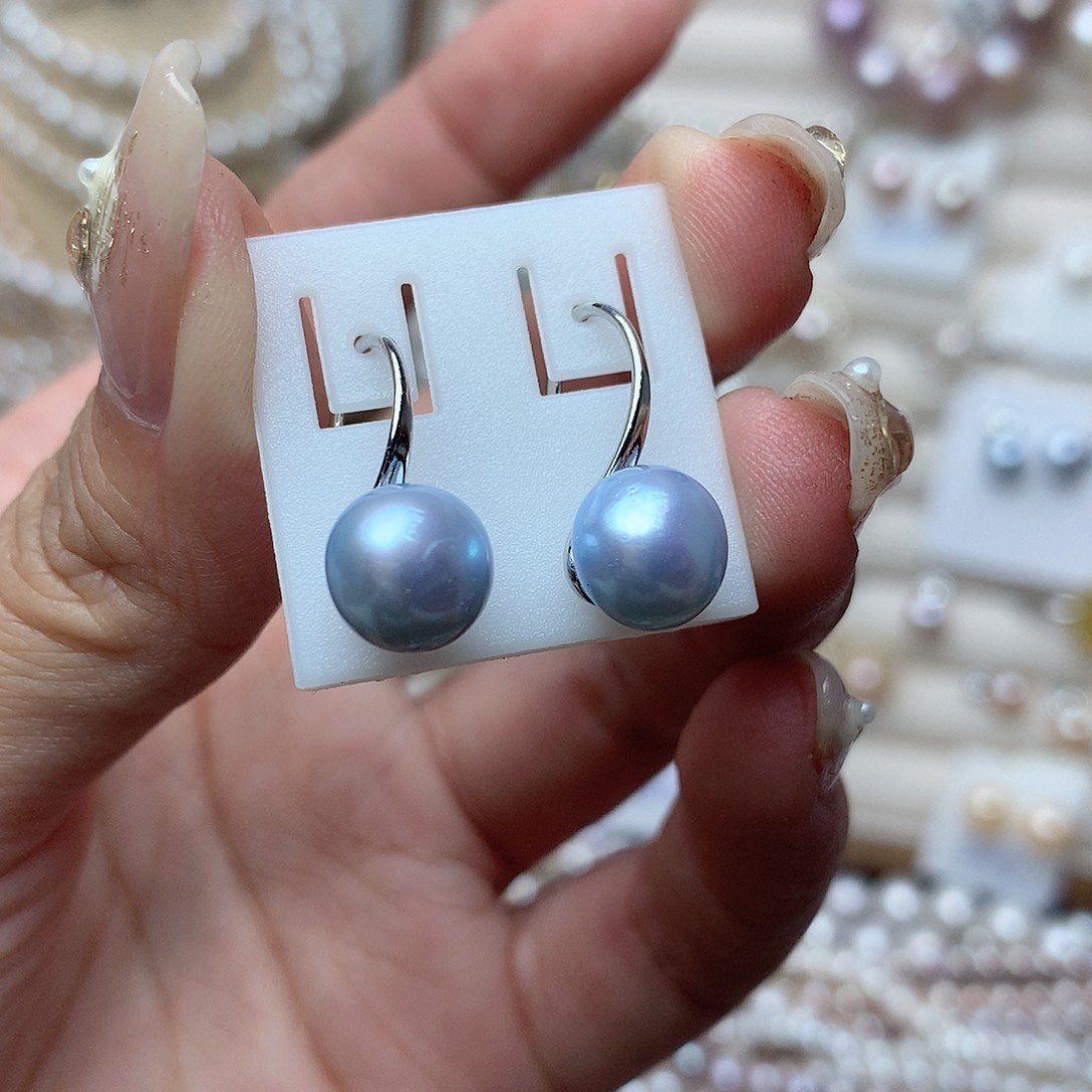 淡水珍珠8-9未镶嵌d06耳环