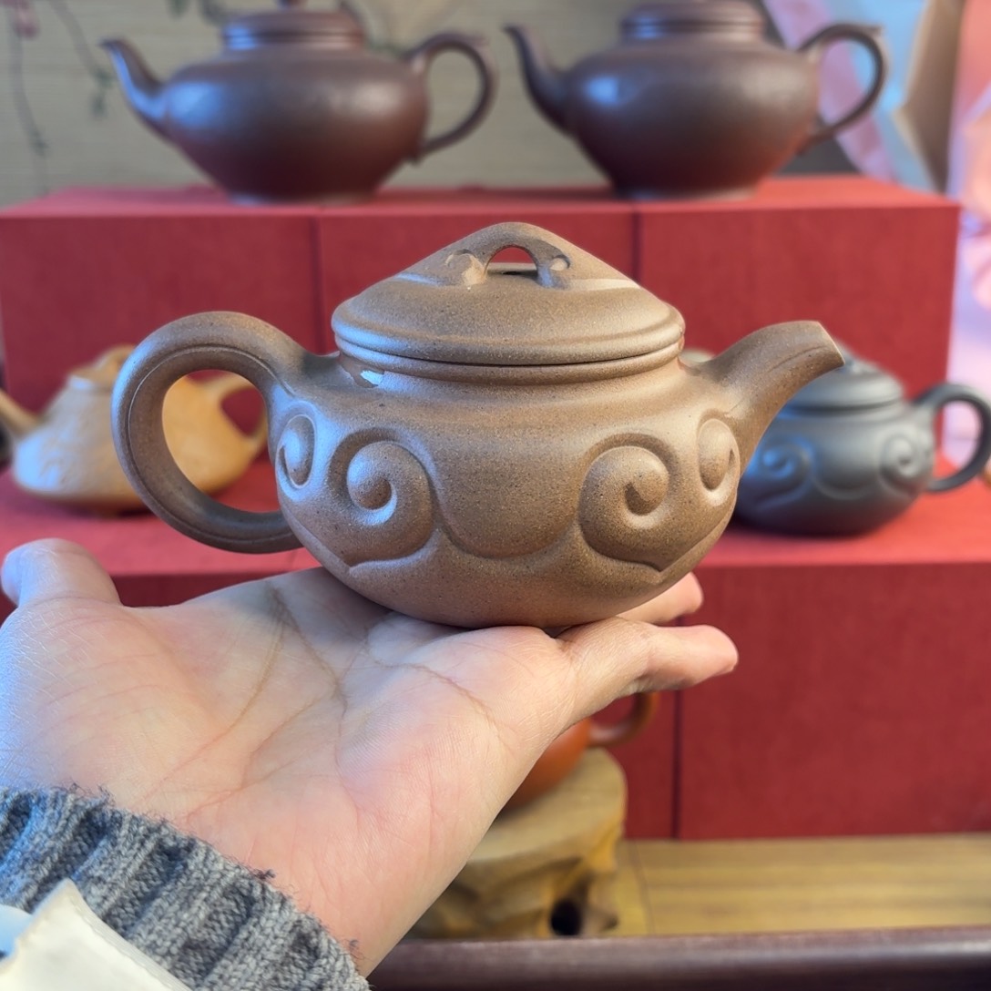 紫泥茶壶全手四号井白麻子退火烧容量210左右