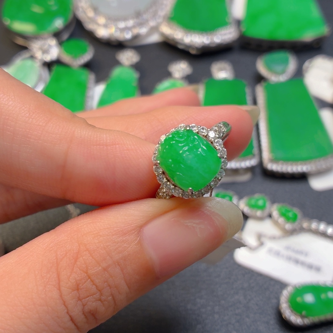 翡翠银S925镶嵌吊坠(不含链)