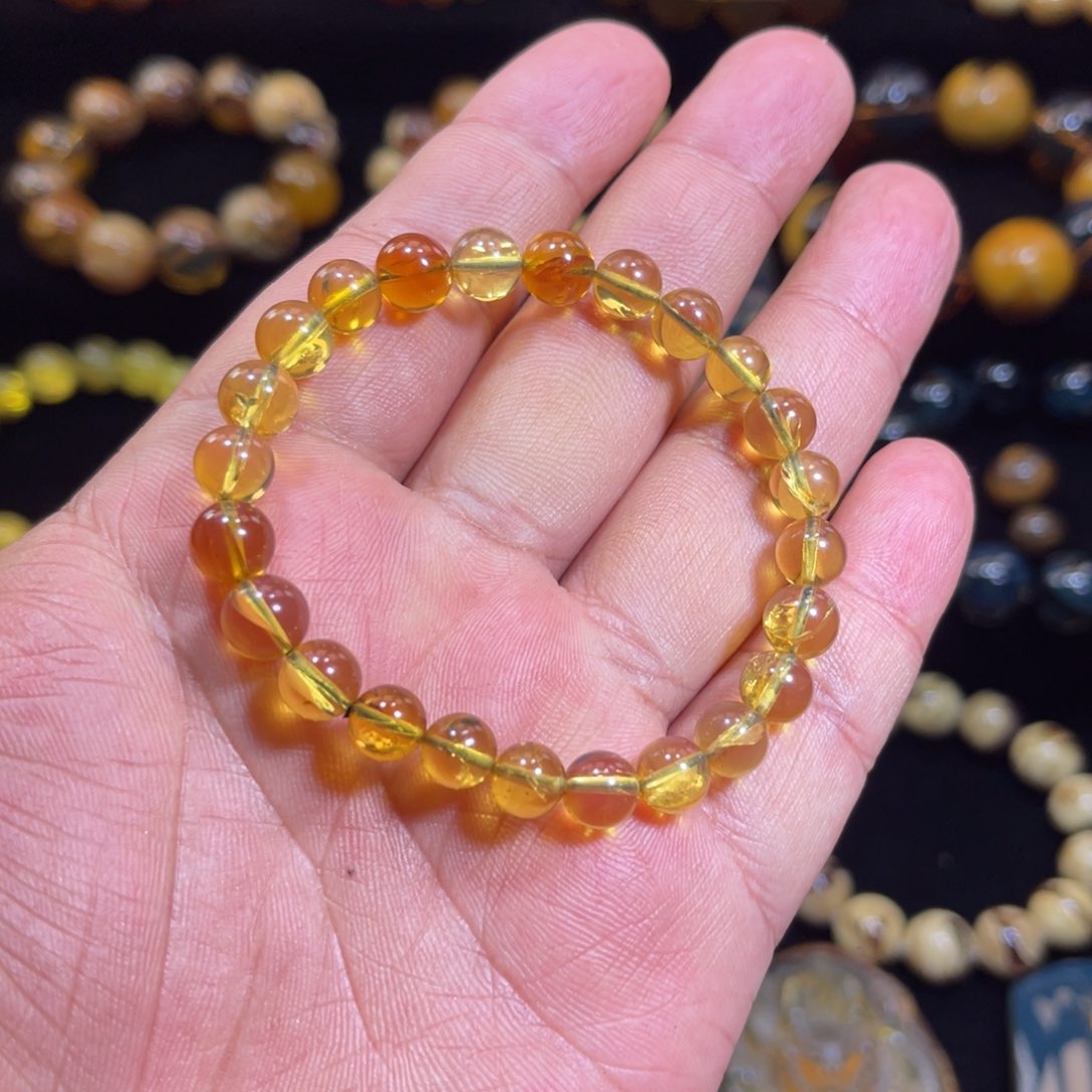 琥珀手链未镶嵌福利金珀手串