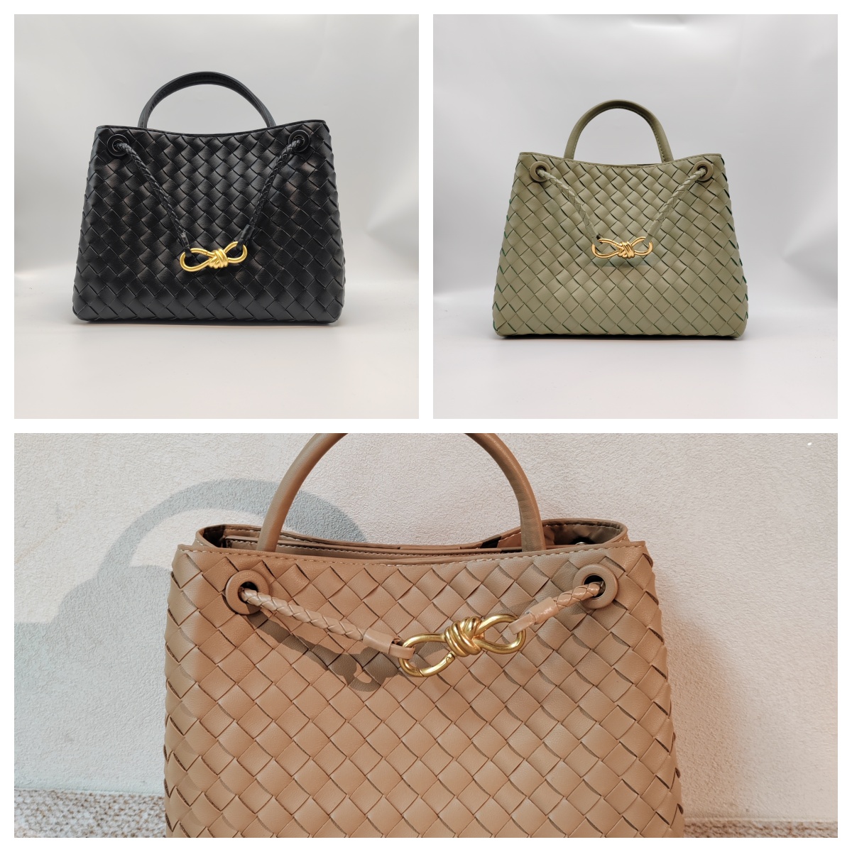 JINGQII【编织托特/32】3色可选-高级牛皮 托特包包 手提女包 30354