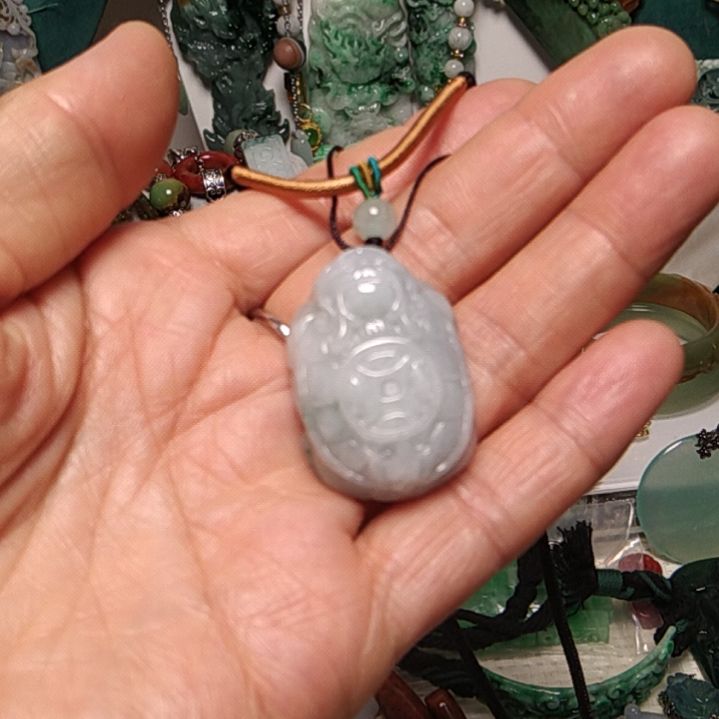 翡翠吊坠(赠链)足银镀金镶嵌