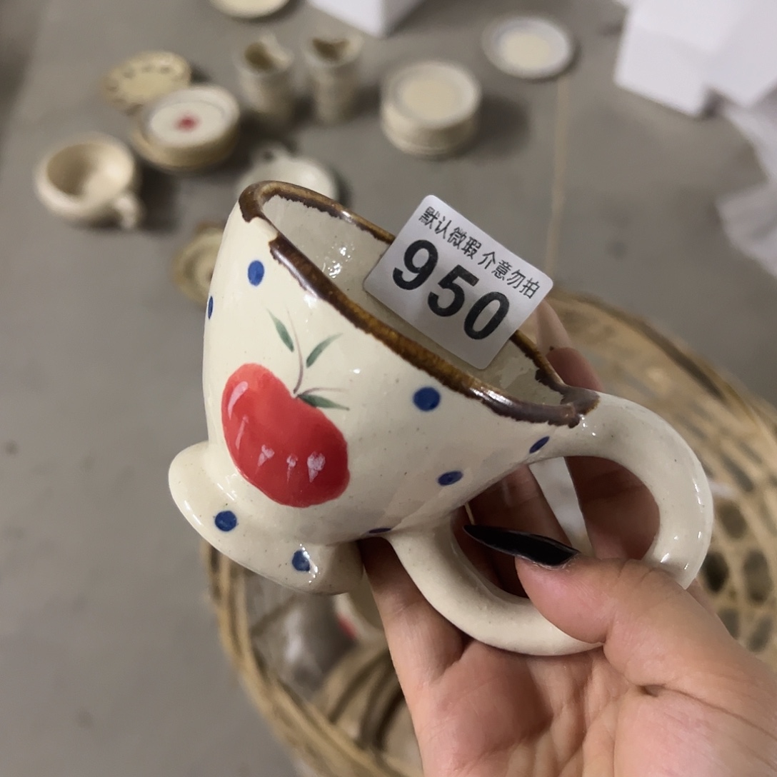 搪瓷微瑕苹果小高脚一个950