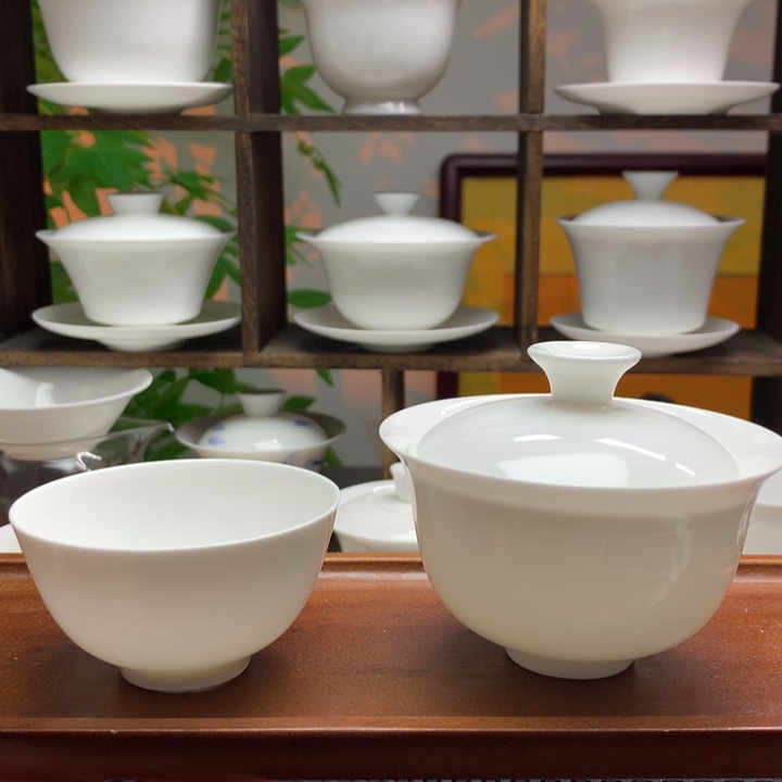 杭***雪盖下130ml薄胎元宝二才+80ml小碗主人杯