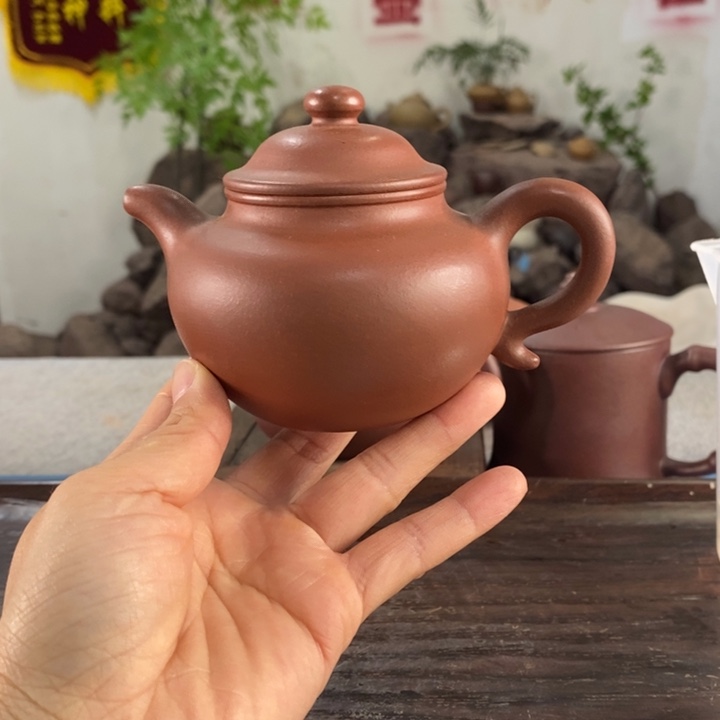 紫砂茶壶红皮龙莲子180左右的容量半手制作