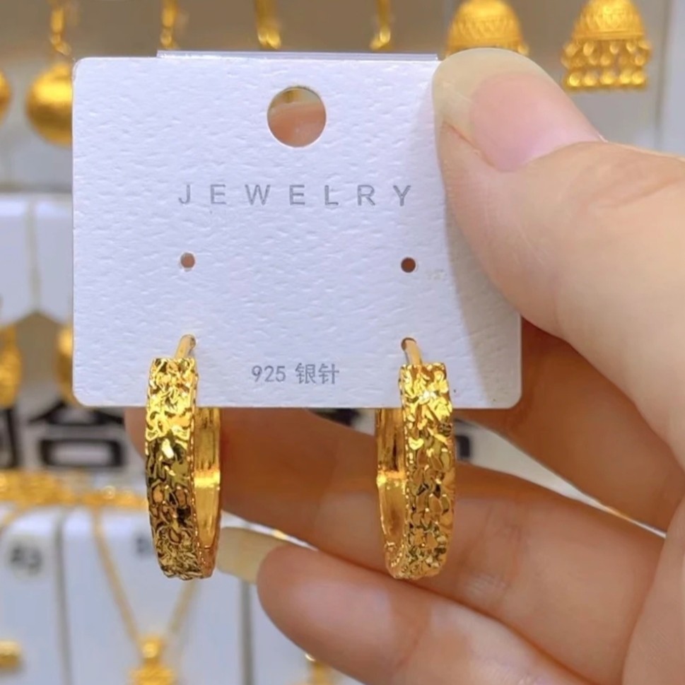 钛钢耳饰 气质【新款碎冰冰麦穗大耳扣】2.5公分耳圈。耳洞小慎拍。