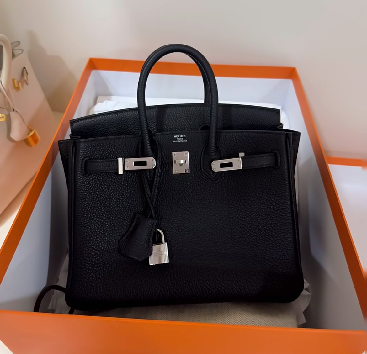 99新 Hermes/爱马仕 birkin25黑银 togo Z刻