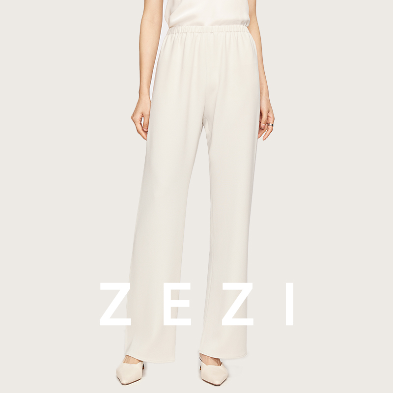 ZEZI【冯超专属】进口三醋酸显瘦空气裤简约宽松弹力女款Z12B168P