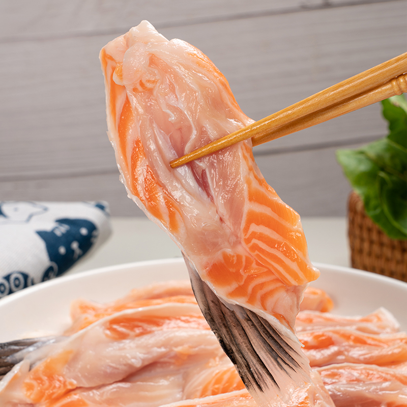 冷冻三文鱼鳍1000g新鲜三文鱼鱼鳍边角料炖汤烤煎食材