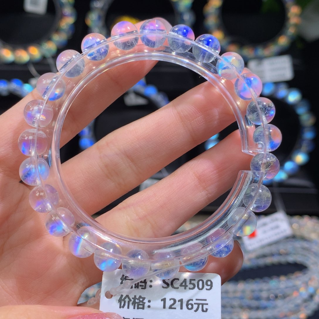 月光石手串未镶嵌印度月光石SC4509#7.2mm