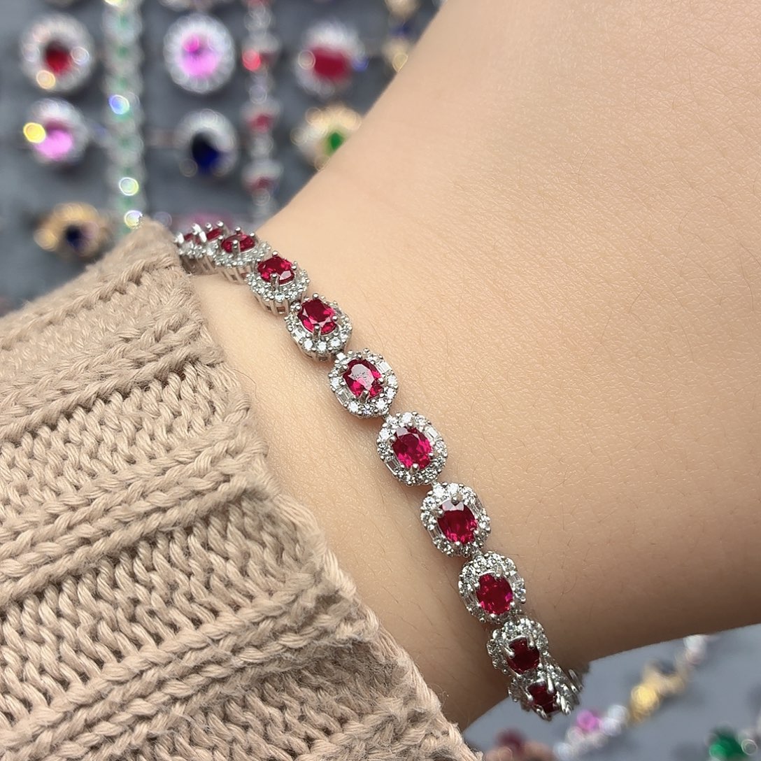 925银培育鸽血红色宝石