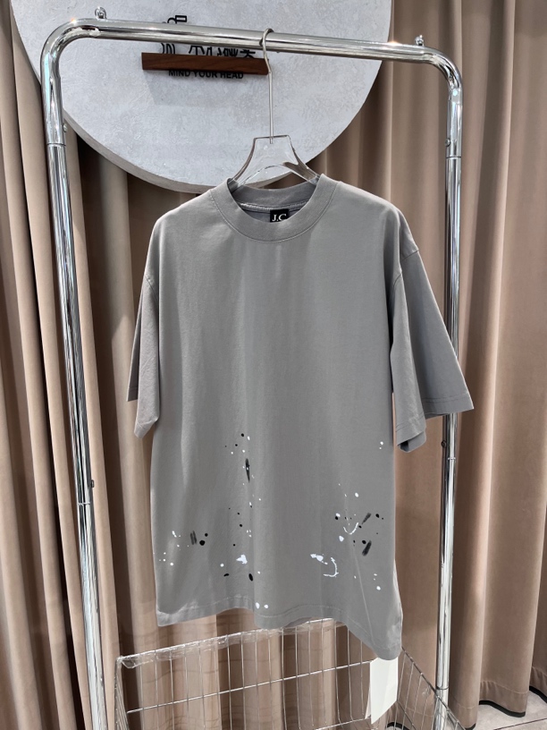 百搭免烫设计师薄款白色青少年半袖圆领水洗T恤情侣