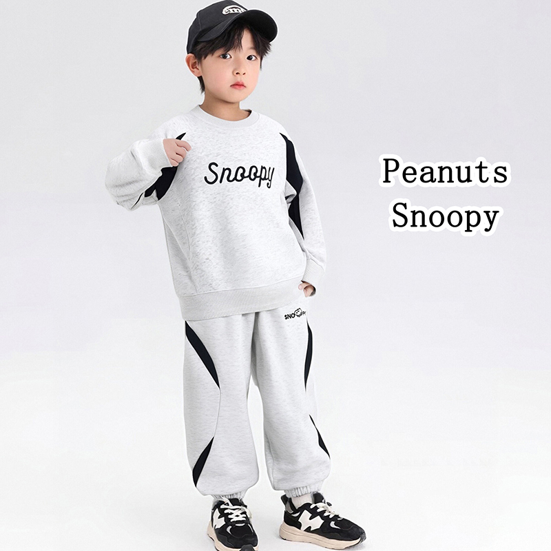 史努比儿童春秋冬棉质套装中大童男宝长袖休闲运动卫衣弯刀裤秋季