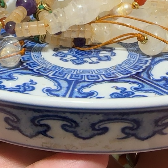 摆***姐琉璃手工艺品器物之美青花手绘