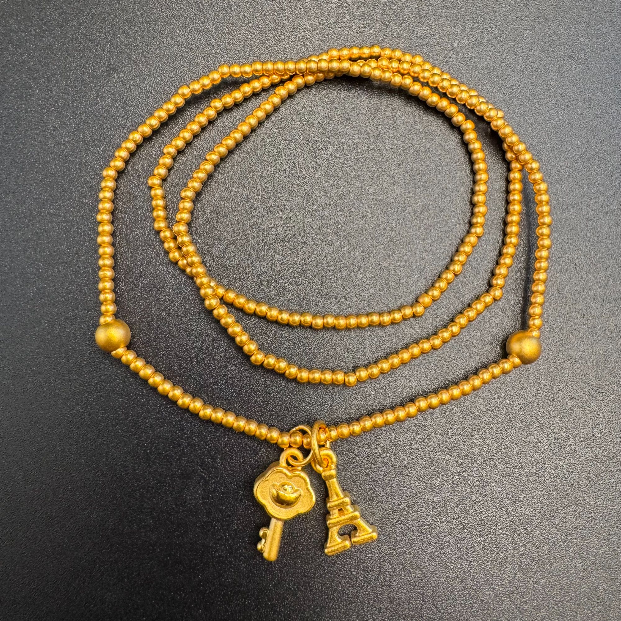  999足金古法黄金打开权利钥匙埃菲尔三圈