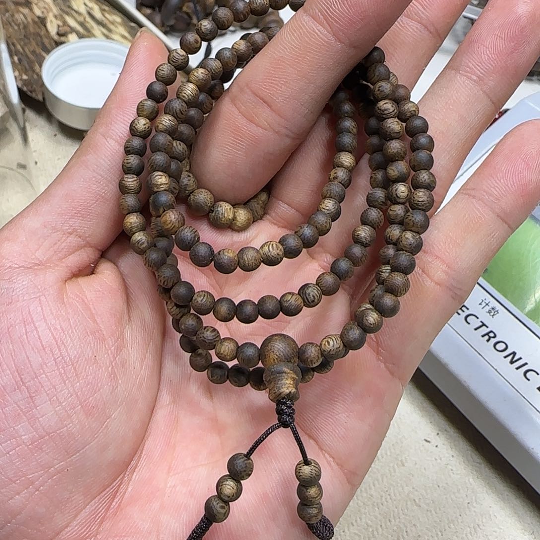 沉香沉香碎屑奇楠沉香圆珠长串0.4-6g张勺子